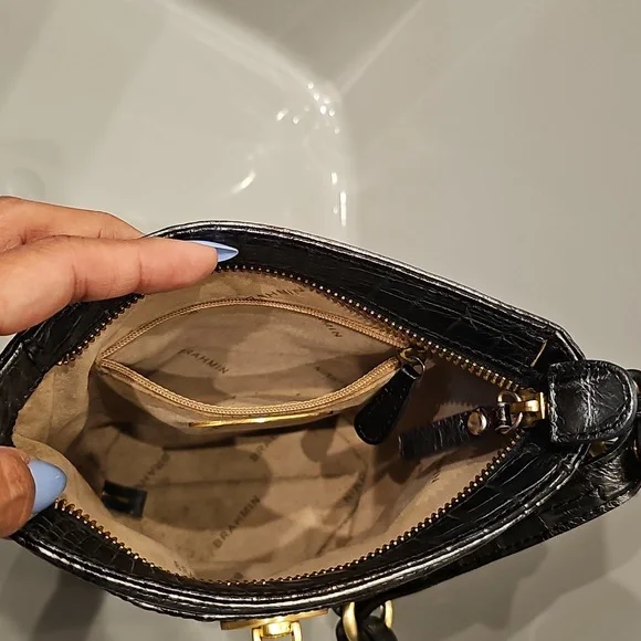 BRAHMIN Silvery Black Bucket Bag - Picture 11 of 12